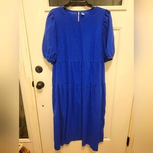 Old Navy Blue Puff Sleeve Maxi